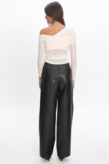 Fair Play Faux Leather Pants Black