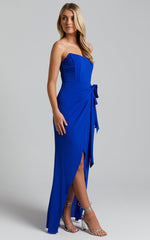Abigail Maxi Dress - Bodice Tie Dress in Navy