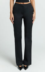 Bella Pants - Low Rise Slim Bootcut Pants in Black