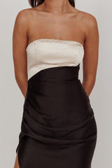 Kamillia Strapless Split Maxi Dress Black