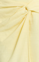Gibson Two Piece Top and Skirt Set - Linen Crop Top and Knot Front Midi Skirt Set in Yellow
