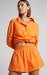 Terah Shorts - High Waisted Shorts in Orange