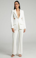 Chona Blazer - Tailored Hourglass Cut Out Blazer in White