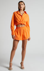 Terah Shorts - High Waisted Shorts in Orange