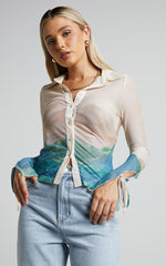 4th & Reckless - Elyanna Top in Sheer Print