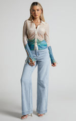 4th & Reckless - Elyanna Top in Sheer Print