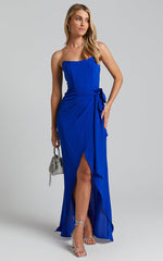Abigail Maxi Dress - Bodice Tie Dress in Navy