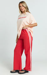 Arlette Two Piece Top and Pants Set - Spritz Peach Set in Peach/Red