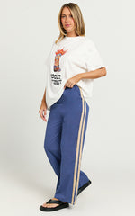 Carla Two Piece Top and Pants Set - Cool it Cowboy Pants Set in White/Blue