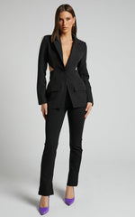 Chona Blazer - Tailored Hourglass Cut Out Blazer in Black