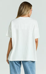 Fiona Top - Oversized Lemons Print T-Shirt in White