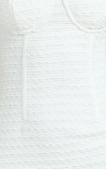 Marcelina Midi Dress - Sweetheart Neck Bodycon Dress in Off White