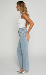 Matthew Jeans - Mid Rise Straight Leg Denim Jeans in Light Blue Wash