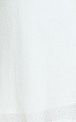 Rowella Mini Dress - Faux Feather Bell Sleeve Dress in White