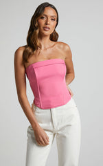 Vaira Top - Strapless Corset Top in Pink