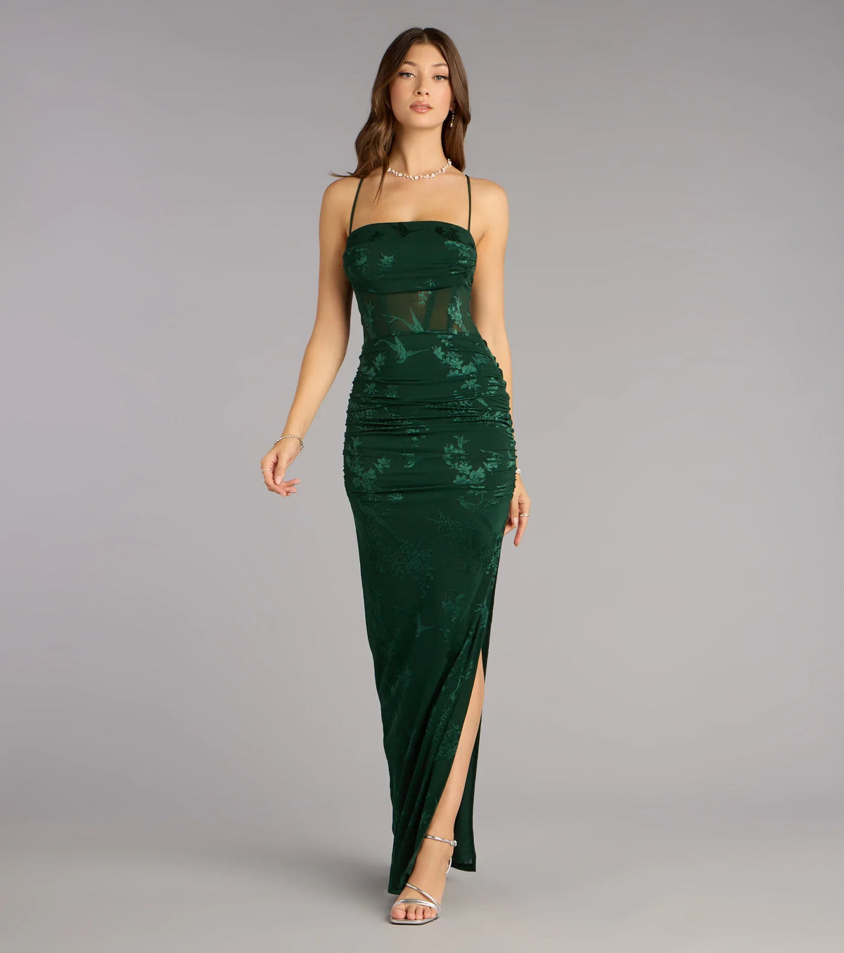 Sydney Lace Corset Mermaid Slit Formal Dress